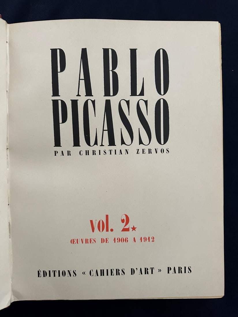 Pablo Picasso Vol. 2* 1906-1912, by Christian Zervos, 1942. (1 of 2)