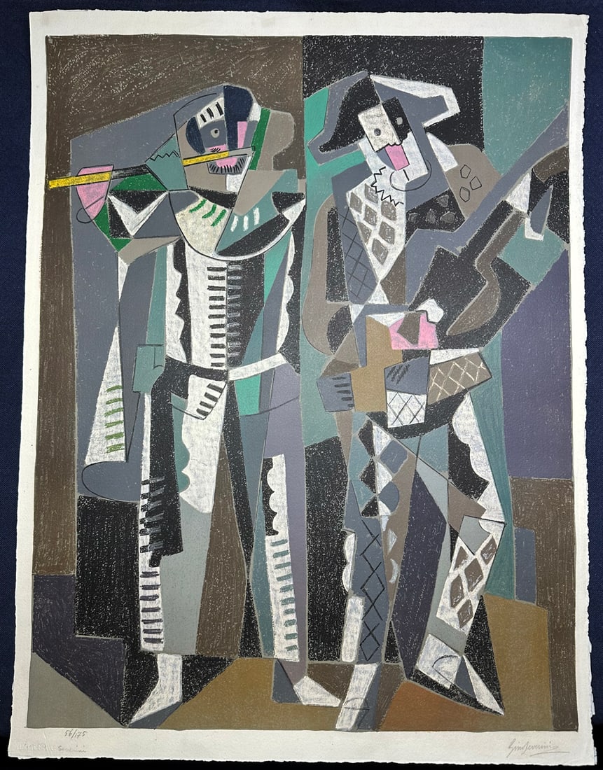 Gino Severini lithograph in color. Commedia dell’Arte. 1958. (1 of 3)