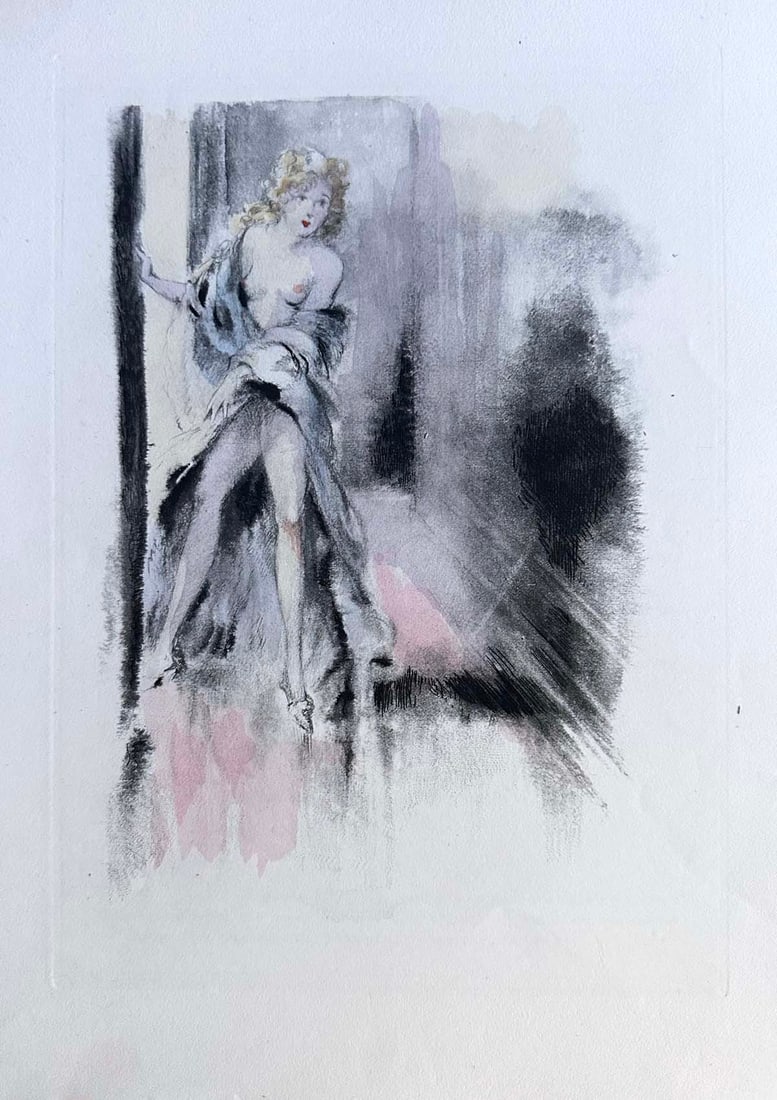 Icart. Destin de femme. With 21 etchings. 1945, one of 125 copies: ICART Louis (1888-1950) & CASTEL Therese. Editions Egix, Paris, 1945. Illustrated with 21 colored etchings by Icart, one of 125 copies in BFK velin de Rives. 13x10x2 inches