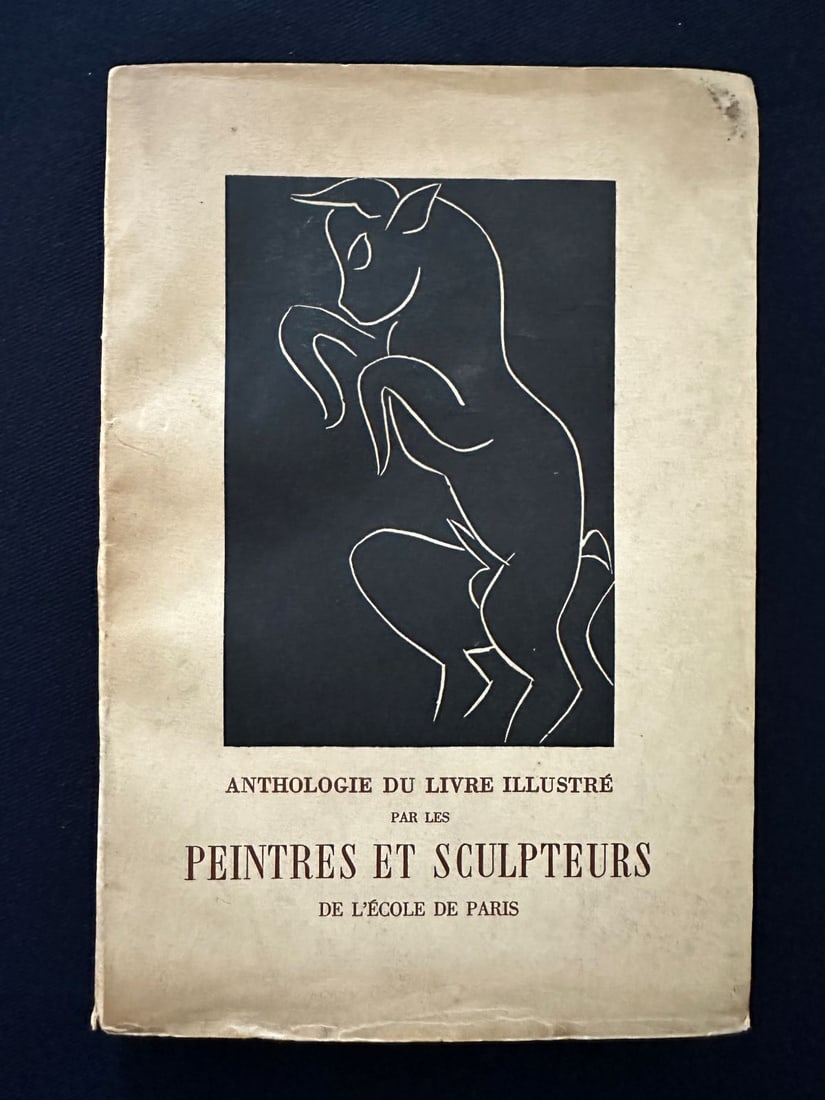 Anthologie du livre illustré par les Peintres et Sculpteurs de l’Ecole de Paris. 1946.: Published by Editions Albert Skira, Genève. Preface by Claude Roger-Marx. “Comment j’ai fait mes livres” by Henri Matisse. Includes 91 plates by Chagall, De Chirico, Dali,