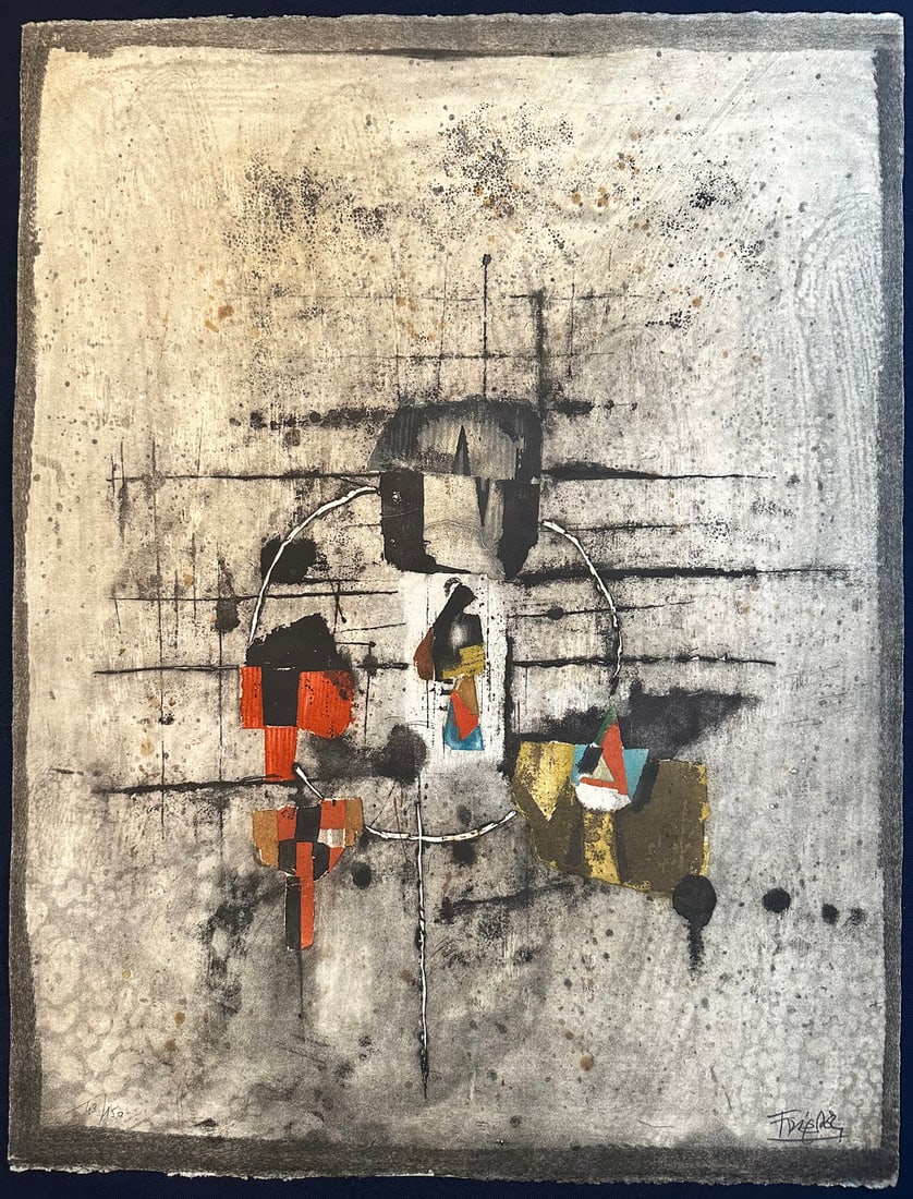 Johnny Friedlaender Signed etching. 1972. One of 80 copies.: Berlin, Propylaen Verlag, 1972. Etching printed on laid paper from the portfolio Nach dem Surrealismus. Signed and numbered by the artist. One of 80 numbered copies. Printed by Atelier Georges