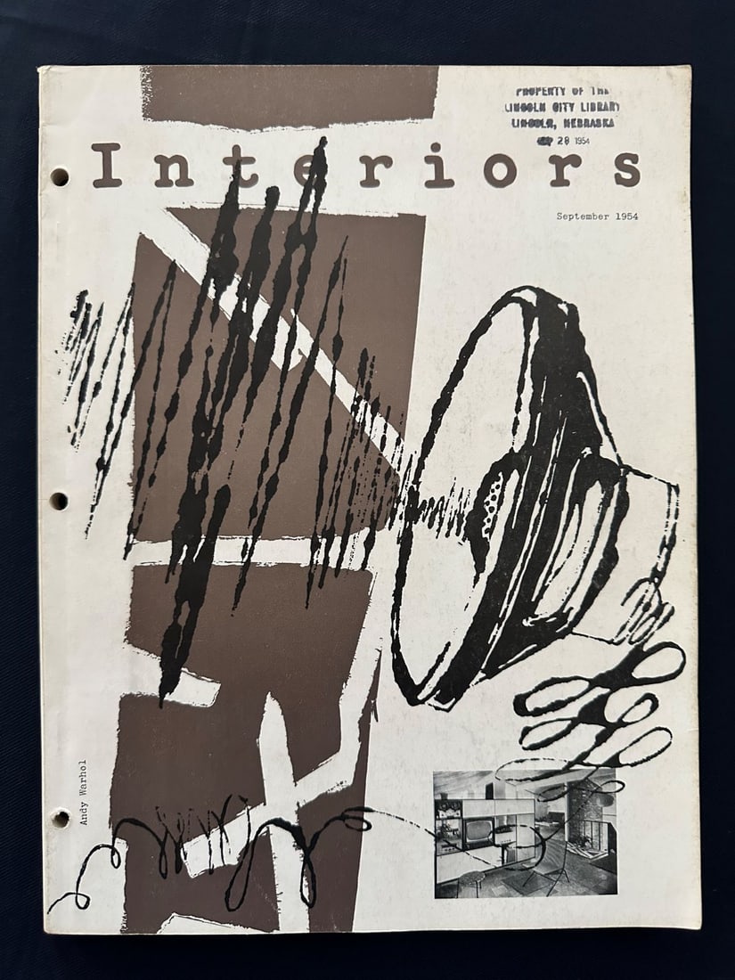 Interiors, September 1954, published for “The Interior Designers Group”, cover by Andy (1 of 3)