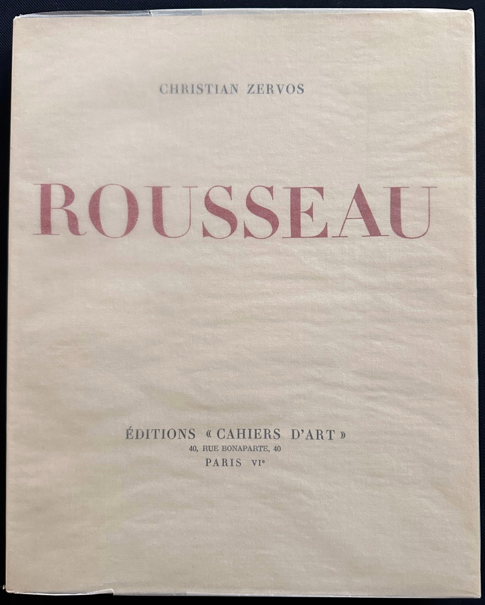 Rousseau. Cahiers d’art, 1929.: Editions Cahiers d’Art. Paris, 1927. One of the 743 copies on Velin de Torpes of a total of 800 copies. Illustrated with 96 plates reproducing the works of Douanier Rousseau.