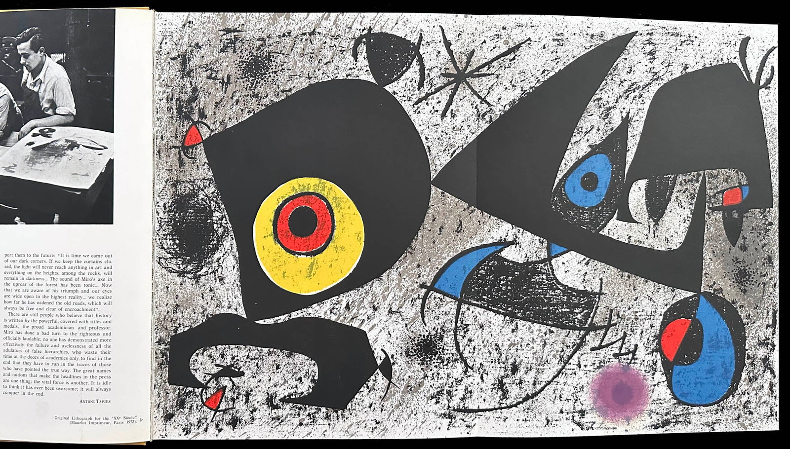 Homage to Miro` with one original lithograph by Miro`. (1 of 2)