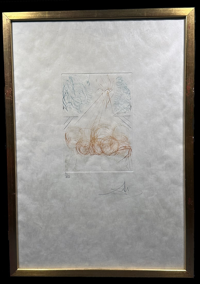 Dali signed and numbered drypoint, 1968. - 2