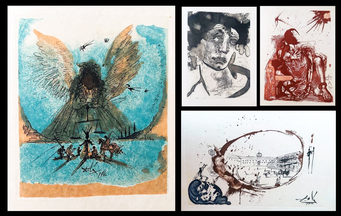 Dali. La Vida es Suenos, 1975. Deluxe. With 41 etchings in b/w, color, sanguine and canceled proof. (1 of 4)
