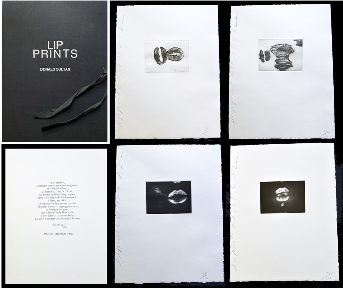 Donald Sultan, Lip Prints. Portfolio of 4 Original Aquatints. (1 of 6)