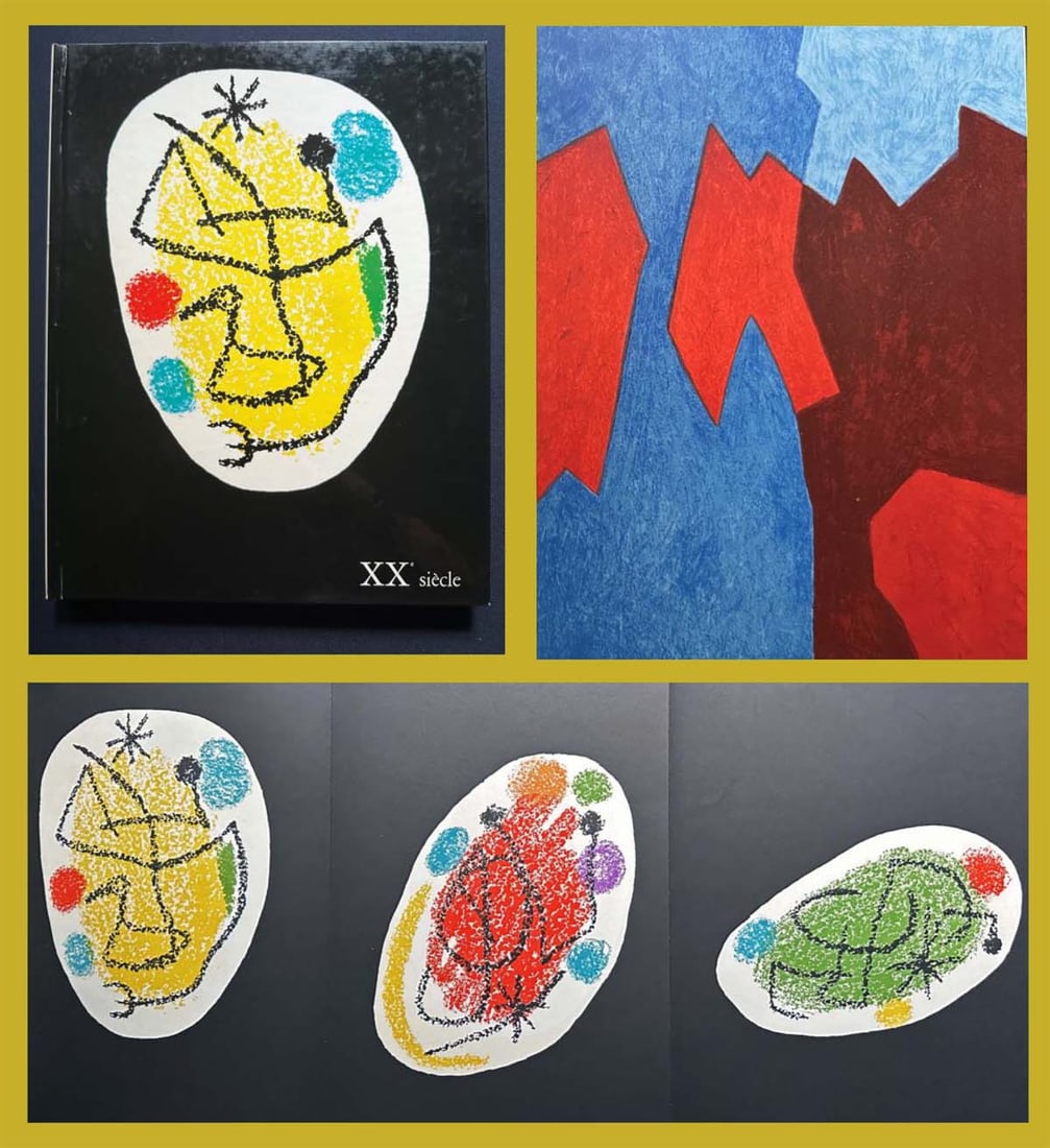 XXe Siecle 31, with 2 lithographs by Miro Poliakoff: Edition XXe Siecle, Paris 1968 "Panorama 68 Les Grande Exposizions dans le Musees et dans le galleries en France et a l'Etranger". With 2 original lithographs in color by Miro (tryptic) and