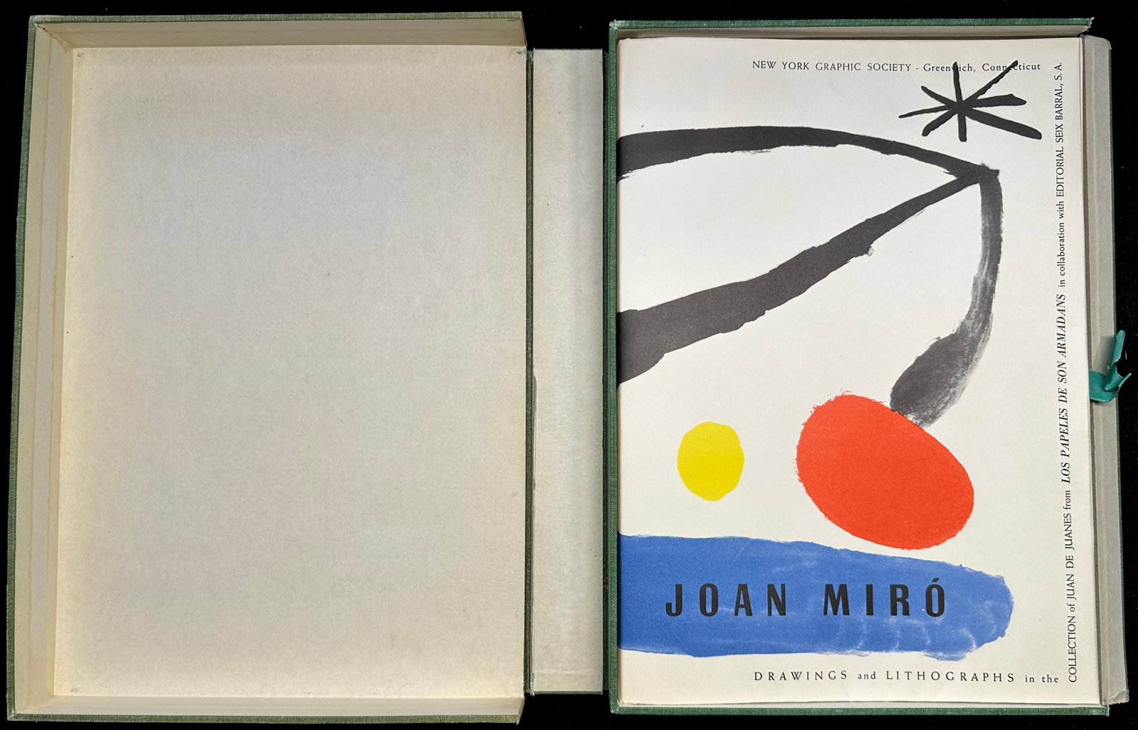Joan Miro. Los papeles de son Amadans. Drawings and Lithographs. 1959.: I.G. Seix y Barral Hermanos, Barcelona, 1960. One of 700 numbered copies, from a total edition of 738 copies. Printed on "offset especial Torres Domenech" paper and printed in Barcelona on September
