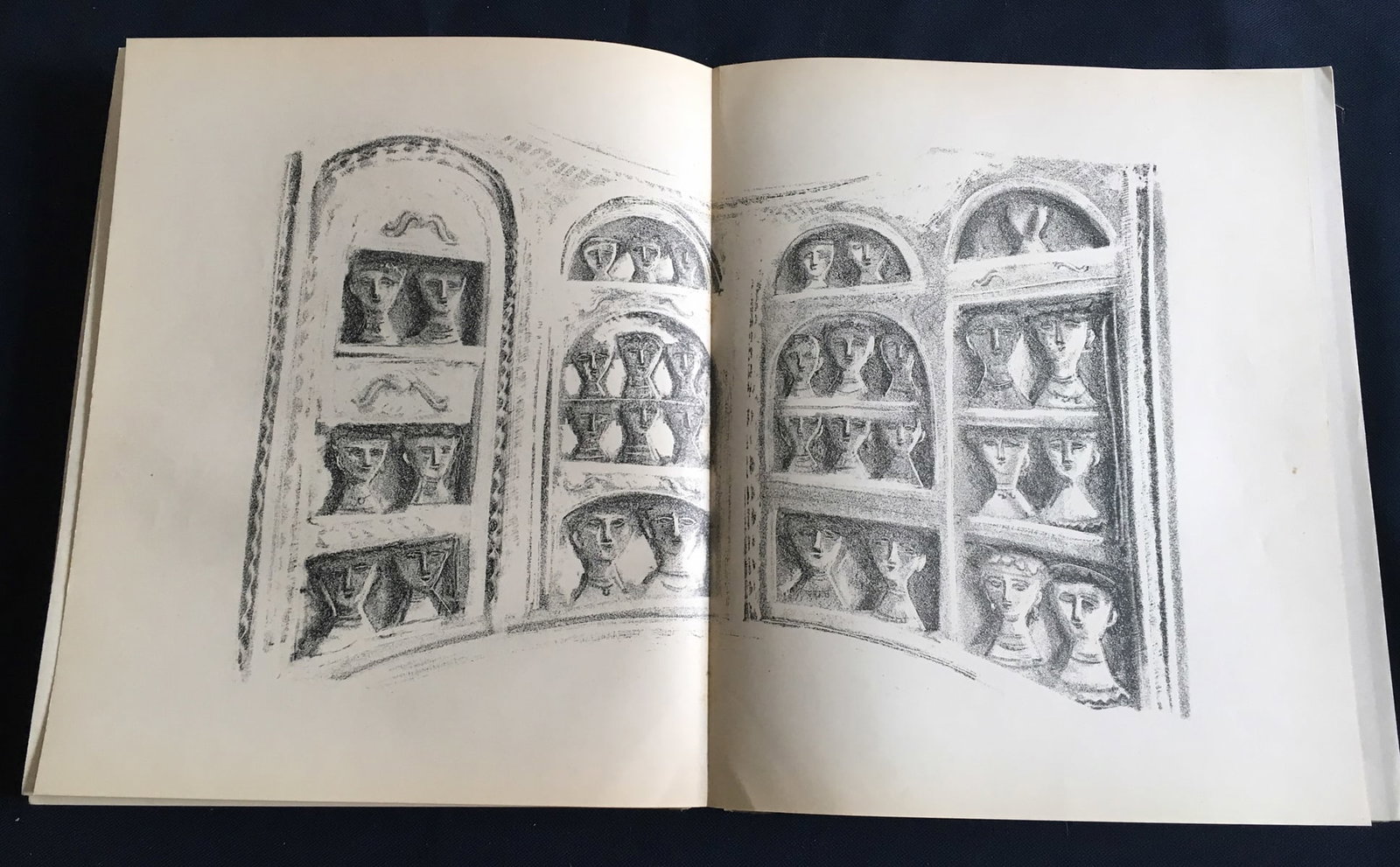 Campigli. Il Lamento del Gabelliere, 1945, 10 Lithographs by Campigli.: Massimo Campigli. Il Lamento del Gabelliere: 10 black and white Original Lithographs. Poems by Raffaele Carrieri. Note Carlo Bo. Edizioni Toninelli, Milano 1945. With 10 Original lithographs by Massim