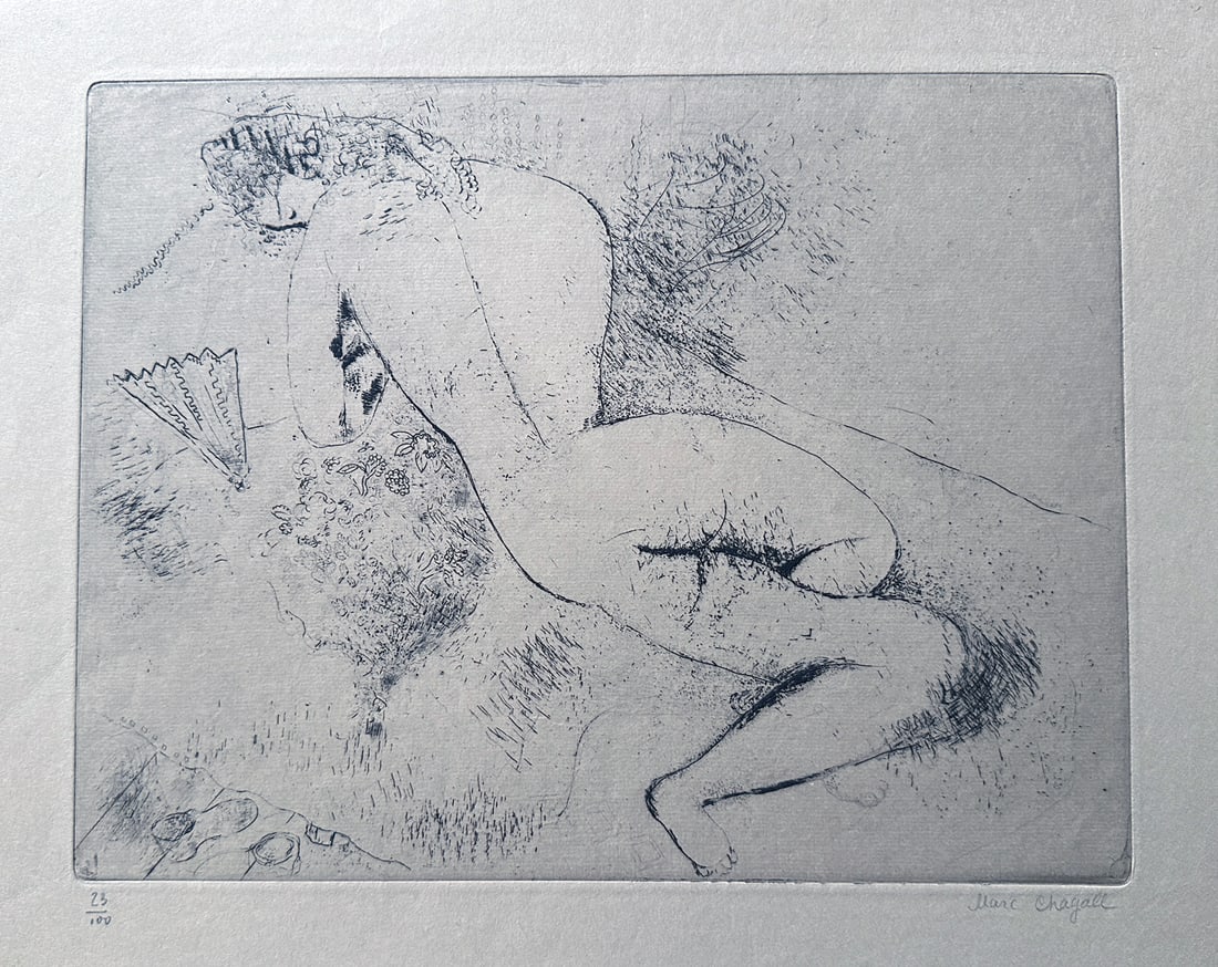 Chagall signed and numbered etching. Nu. 1925. (1 of 3)