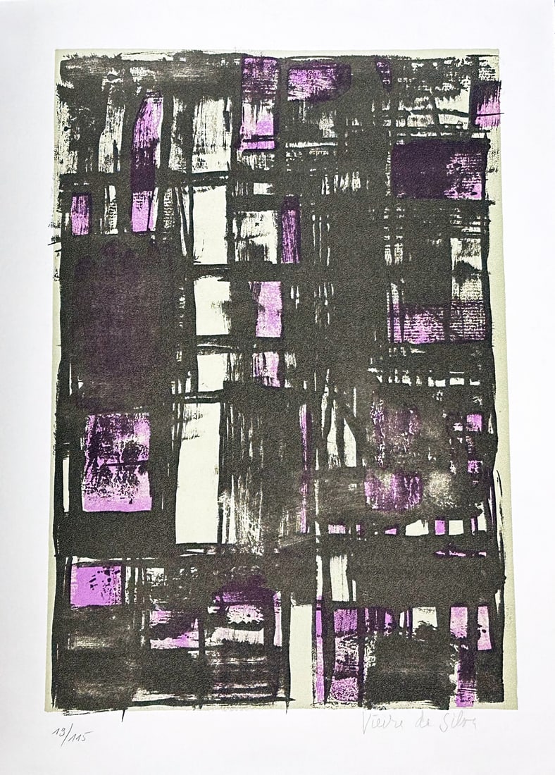 Maria Helena Viera Da Silva. Signed Lithograph. 1978. One of 115 copies. (1 of 4)