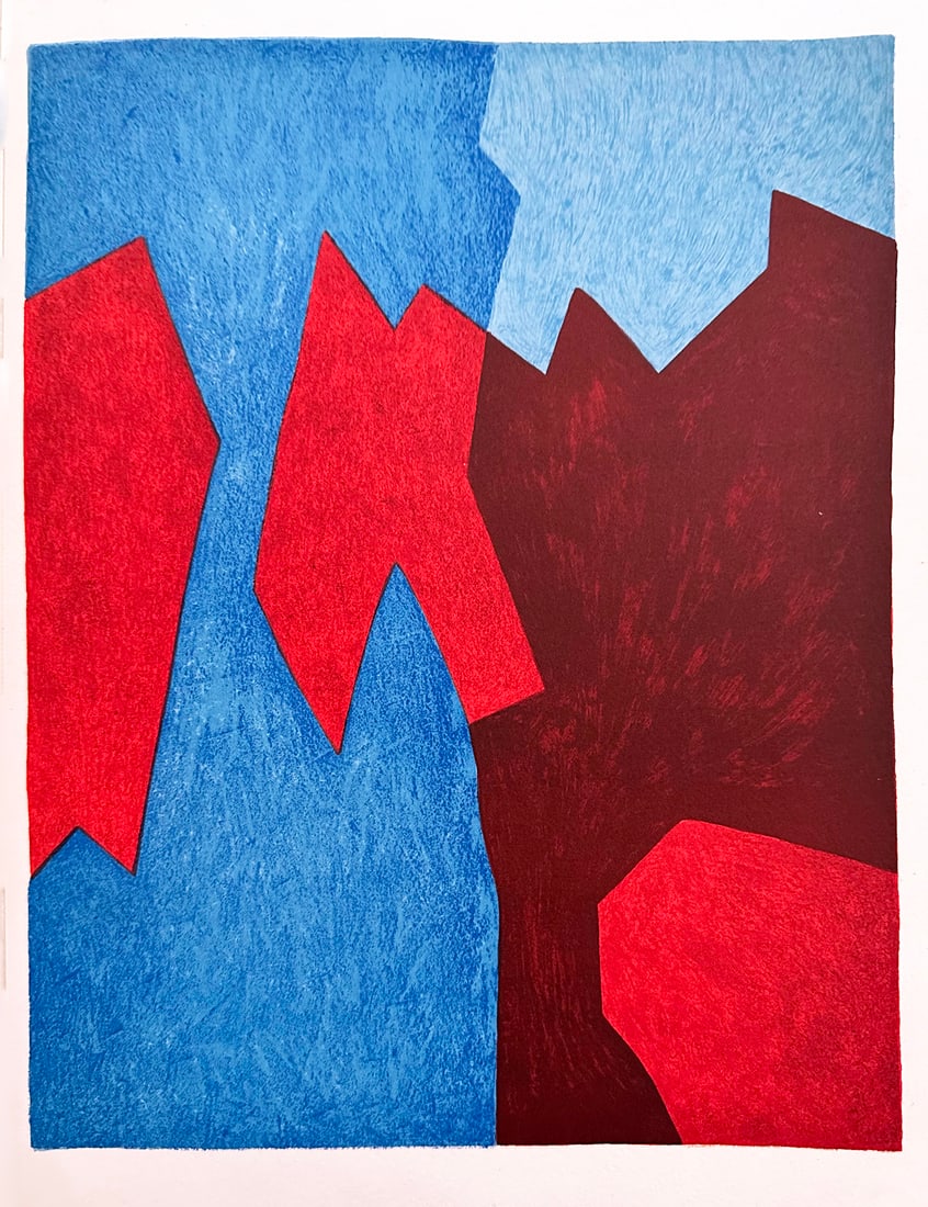 Serge Poliakoff Lithograph. 1975. One of 575 copies.: Lithograph in color by Serge Poliakoff. Printed in Arches wove by Fernand Mourlot in Paris. Original lithograph for the portfolio "San Lazzaro et ses amis", honoring Gualtieri di San Lazzaro founder o