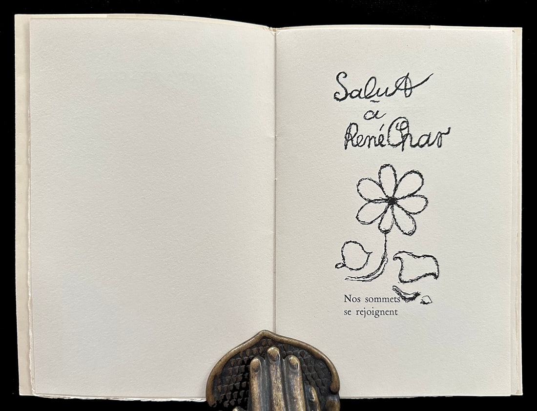 Salut à René Char. George Braque, P.A.Benoit March 1955: Pierre-André Benoit. Salut à René Char. Alès, PAB March 1955. First edition. Total edition of 99 numbered copies, This copy is one 95 on velin de Rives, signed and numbered by PAB 