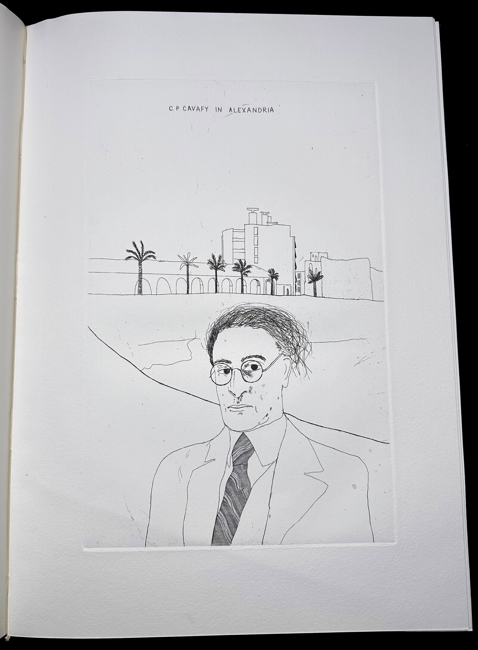 Hockney, Cavafy. Illustrations for Fourteen Poems by C. P. Cavafy (Edition B). With 12 etchings by: Editions Alecto, London, 1967. The complete book of twelve etchings with aquatint, and twelve poems by Cavafy, on Crisbrook handmade paper, 1966-67. One of 500 copies. Signed and numbered on justifica