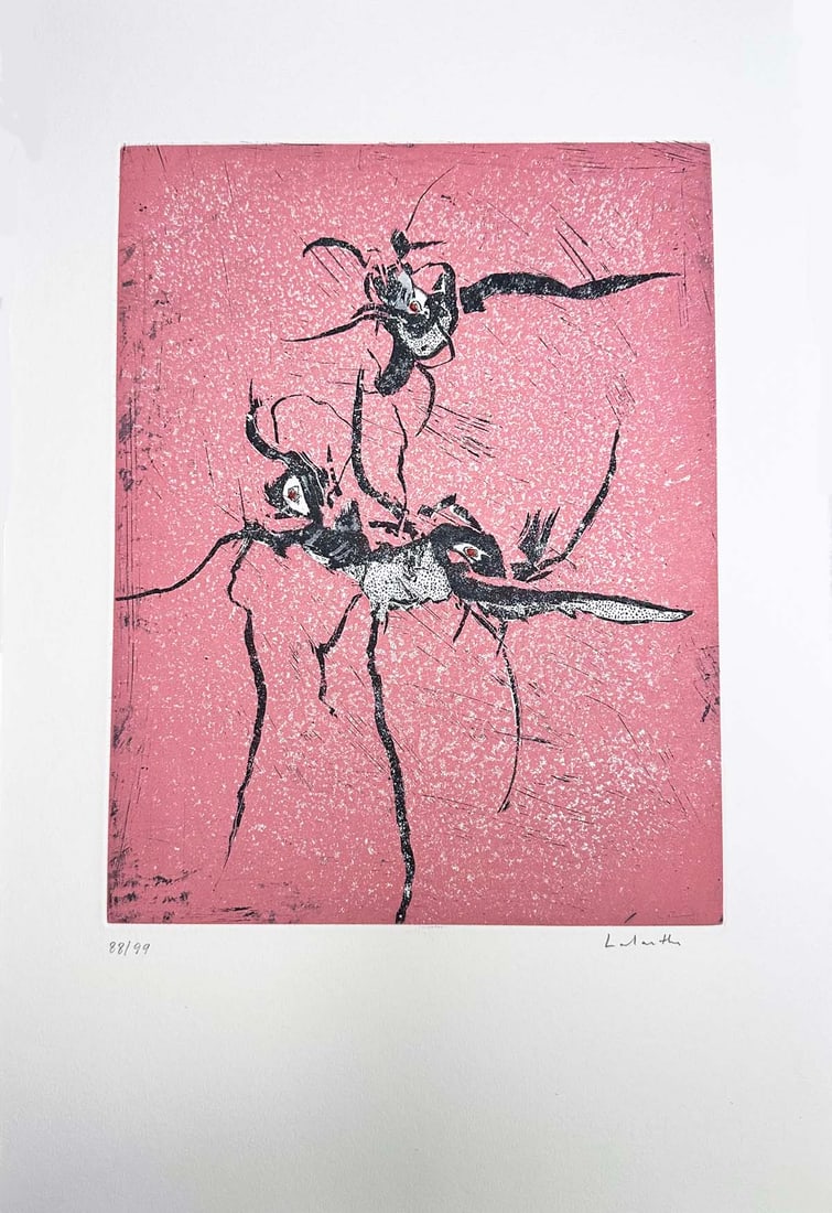 Philippe Labarthe signed Engraving. 1976. One of 99 copies.: Editiones de la Difference, Paris 1976. Color engraving by Philippe Labarthe. Signed and numbered by the artist in pencil. One of 99 numbered copies. From Les Demeures d'Hypnos Album. Dimensions:19.7 