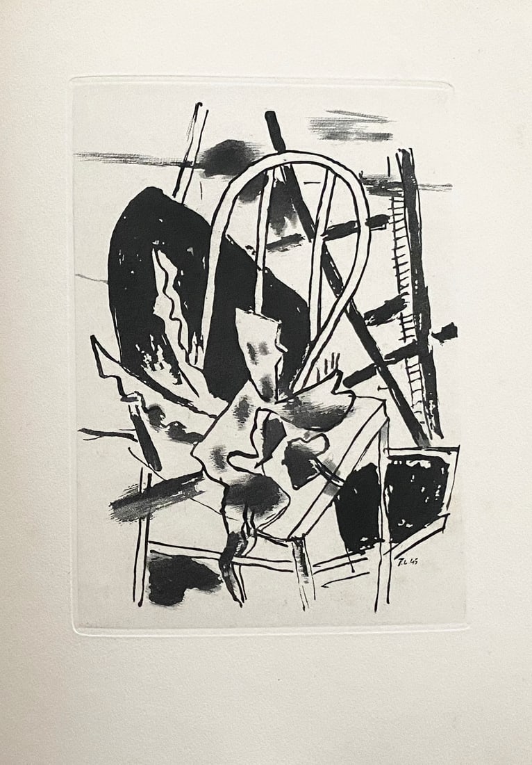 Fernand Leger Aquatint. 1947, one of 380 copies: Aquatint with burin by Fernand Leger, monogrammed and dated in plate (F.L 45). One of 380 copies on Lana paper. Part of the influential Du Cubisme album. Plate: 5 x 7in; Paper: 8 x 10in