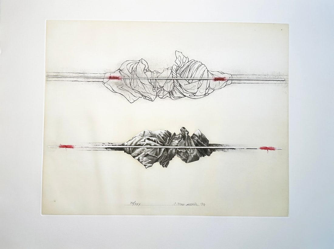 Etching by Gérard Titus Carmel. Signed. Bonjour Max Ernst. One of 30 copies. 1976. (1 of 3)