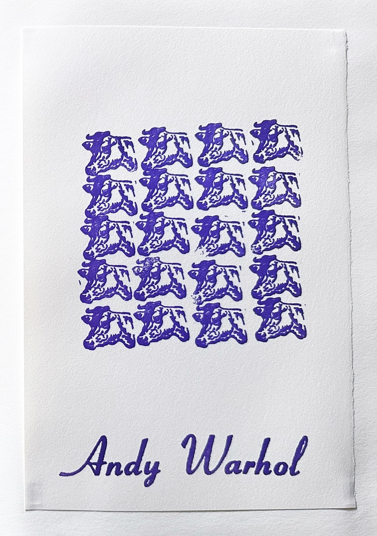 Stamped Indelibly. With 14 original rubberstamps by A. Warhol, R. Indiana, R. Creeley & others (1 of 6)