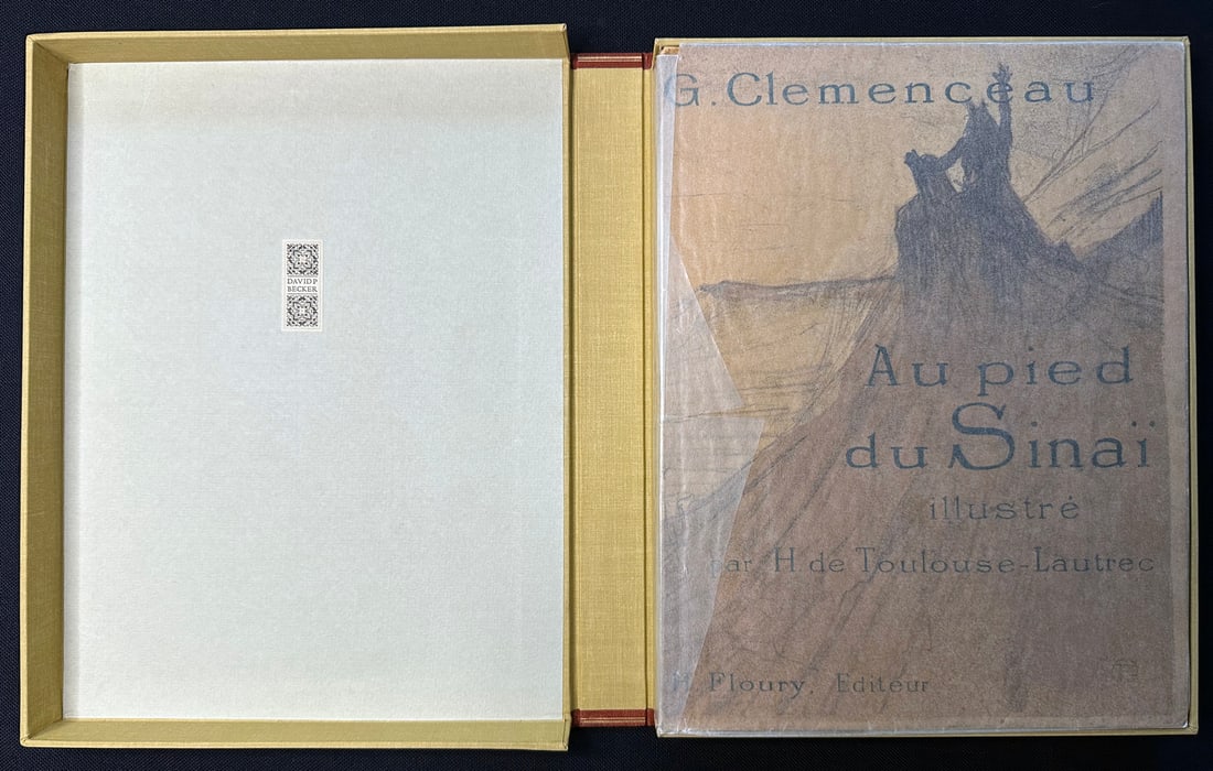 Toulouse Lautrec, Georges CLEMENCEAU. Au Pieds du Sinai. 1898.: CLEMENCEAU, Georges; TOULOUSE-LAUTREC, Henri (illus.). Au Pieds du Sinaï. Henri Floury, Paris, 1898. First edition illustrated by Toulouse-Lautrec, with a double-page two-tone lithographic