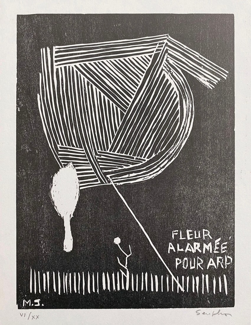 Michel Seuphor signed and numbered woodcut. 1966. One of 20 copies. (1 of 2)