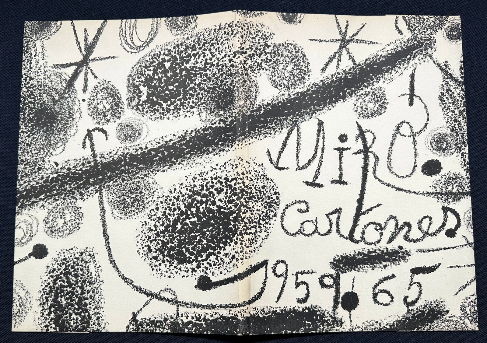 Miro "Cartones" 1959-1965. With one color lithograph: New York: Pierre Matisse Gallery, 1965. Album published for the 1965 Miró exhibition Cartones at the Pierre Matisse Gallery. Limited edition, one of 1,200 numbered copies. Illustrated with one co
