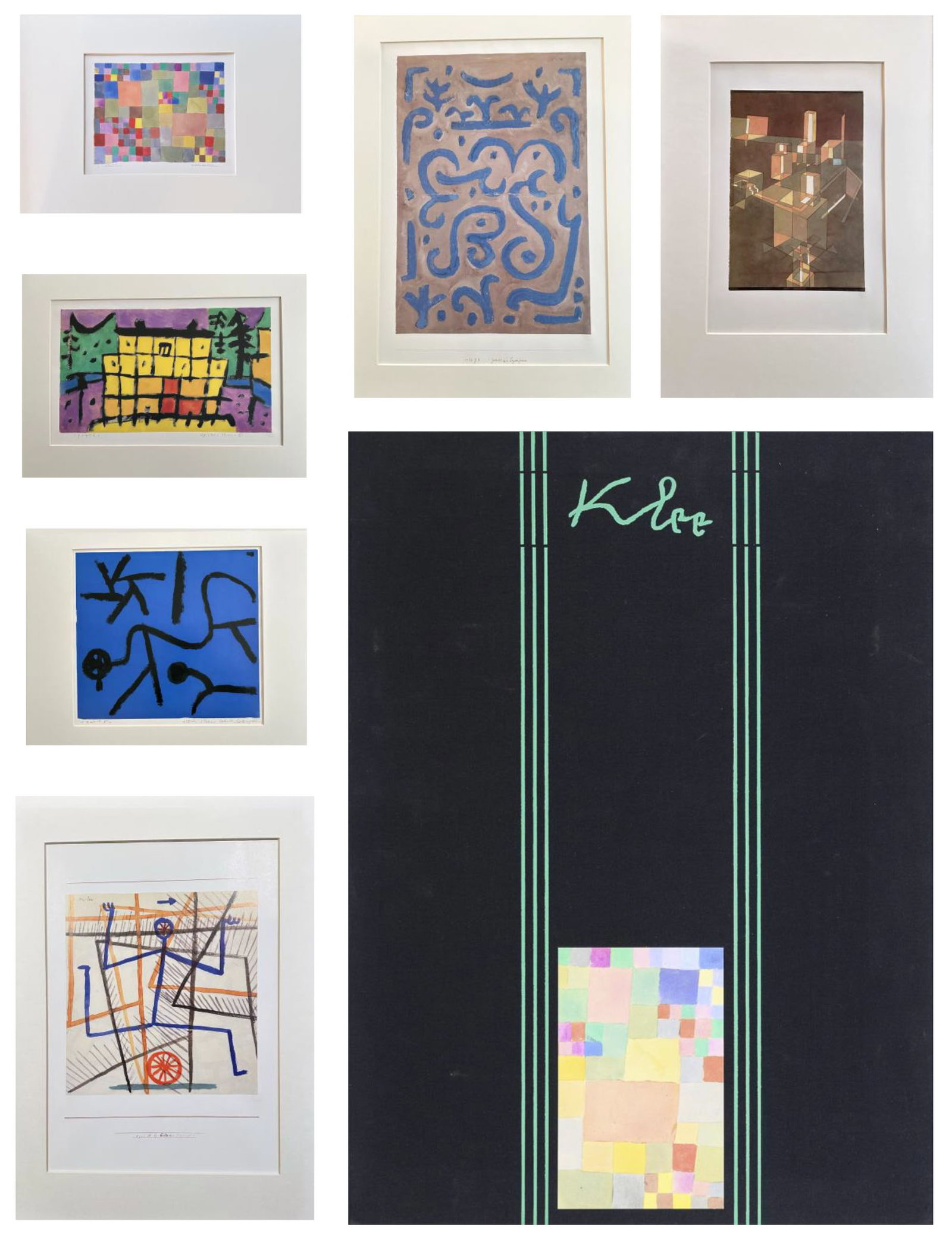 Klee Paul, Faksimile der Moderne n. 6. With 6 prints: Graz: Akademische Druck Verlagsanstalt, 1988. Portfolio with 6 prints in color by Paul Klee in passe-partout. Limited edition of 1000 copies, prints loose as issued guarded in the publishing case in c