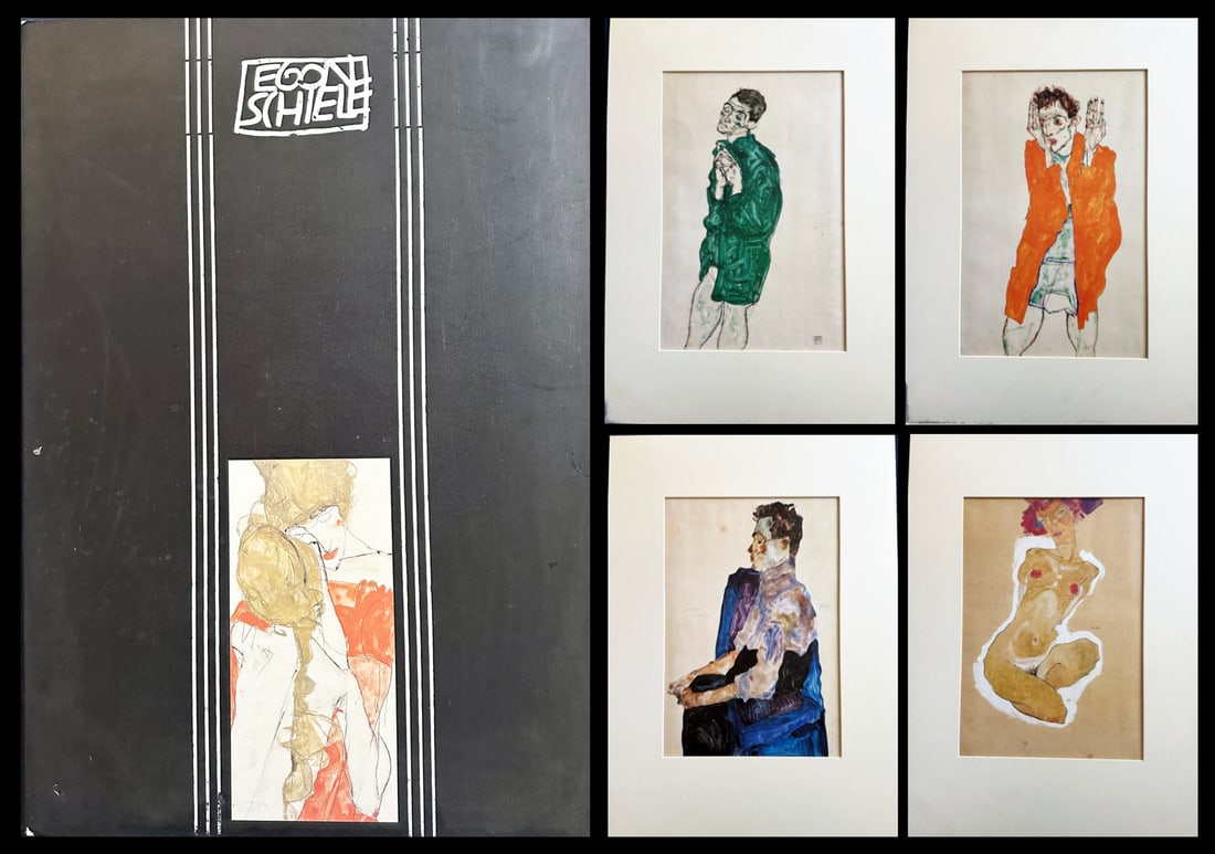 Egon Schiele. Faksimile der Moderne 1. Portfolio with 6 Lithographs.: Akademische Druck Verlagsanstalt. 1985 Portfolio with 6 color lithographs in original size. All lithographs with dry-seal authentication and 4 of them are signed in plate. Complete introductory text