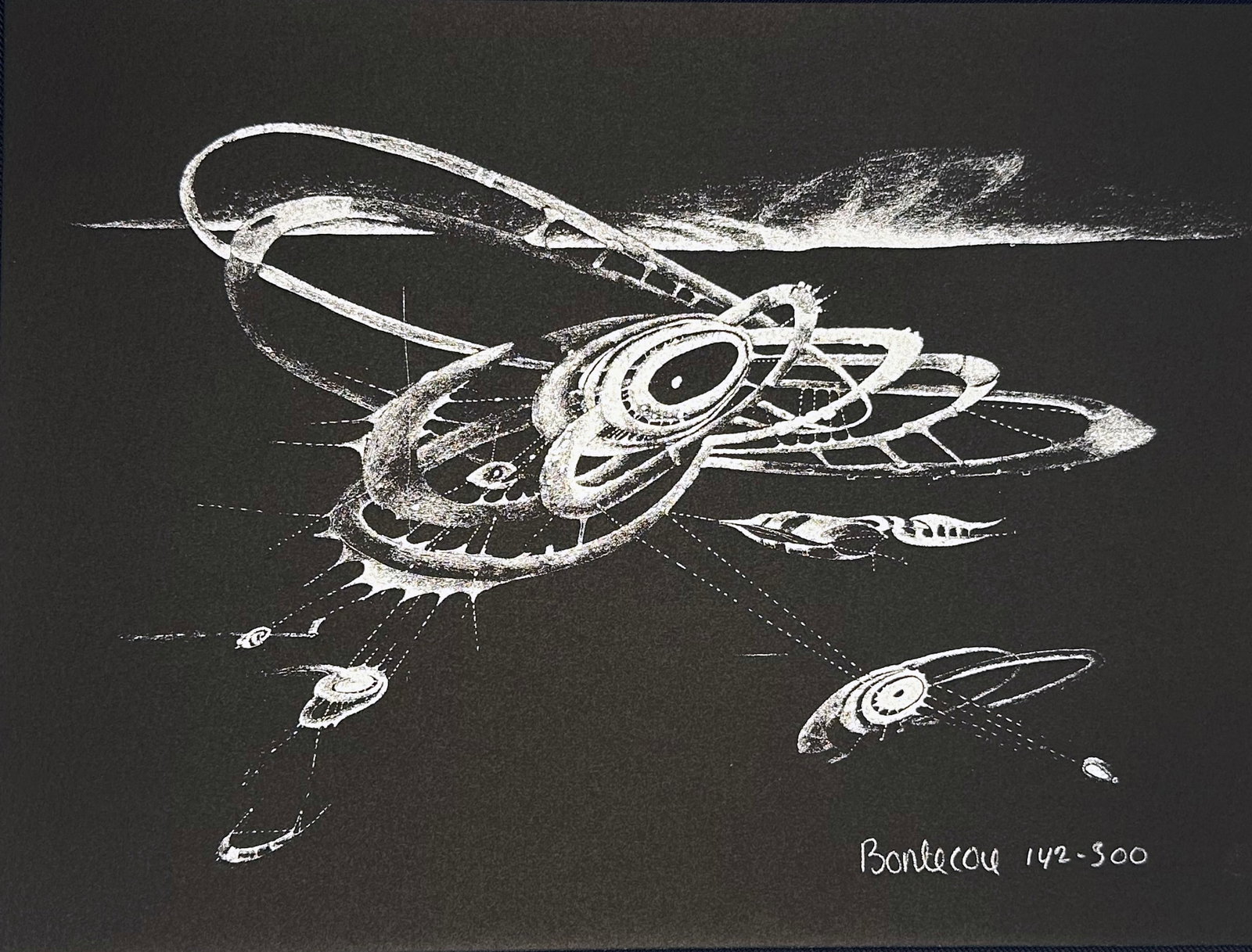 Lee Bontecou signed lithograph. 1973. One of 300 copies.: Untitled. 1973, two-color silkscreen on paper. 9 h × 11? w in (23 × 30 cm). Signed and numbered to lower right. This work is from the edition of 300 printed by Styria Studio, New York and