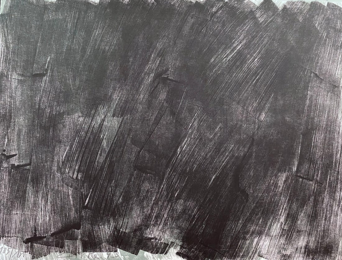 Raimund Girke. Signed Lithograph, one of 150 copies: Artists Against Torture lithograph in 2 colors on BFK Rive white paper 60 x 80 cm. Signed and numbered in pencil, one of 150 copies, published by Association for the Prevention of Torture (APT), St.