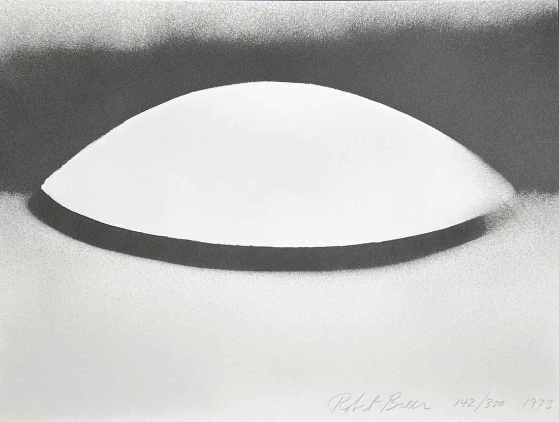 Robert Breer signed lithograph. 1973. One of 300 copies.: Untitled. 1973, lithograph in black and white. Signed and numbered to lower edge. This work is from the edition of 300 printed by Styria Studio, New York and published by Experiments in Art and