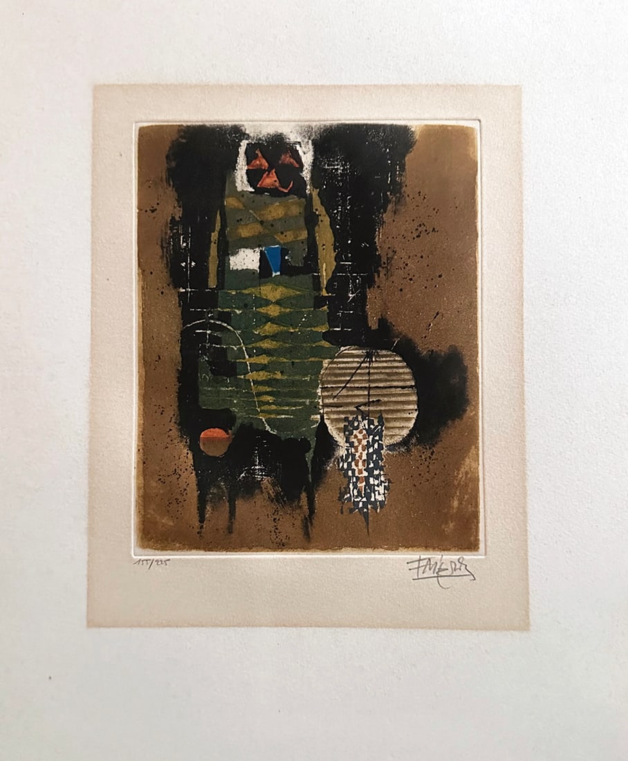 Johnny Friedlaender. Composition. Original signed and numbered etching. (1 of 2)