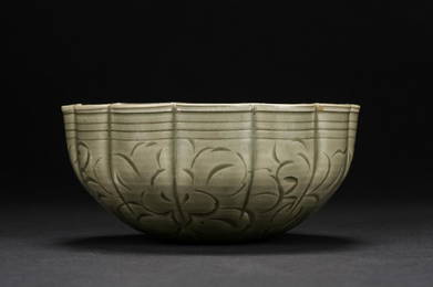 A Chinese Yaozhou molded celadon bowl Northern Song