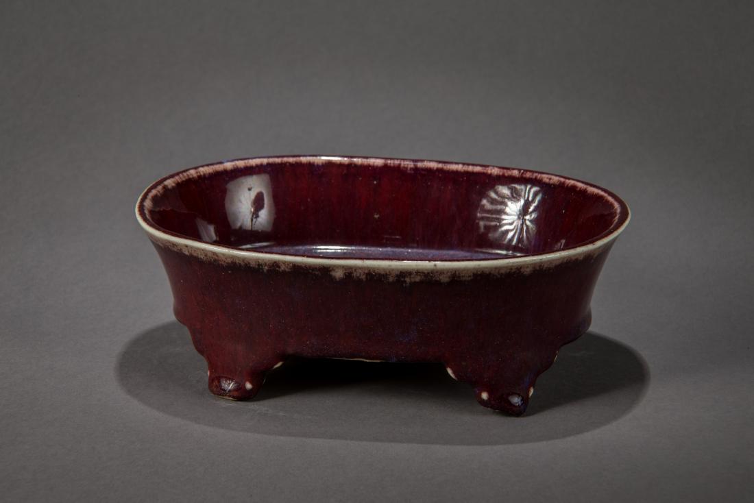 A Chinese Glazed Four foot Brush Pot (1 of 2)