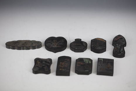 A Group of 18 pieces of Chinese Ancient Inksticks: From 2 incehs to 3 inches long