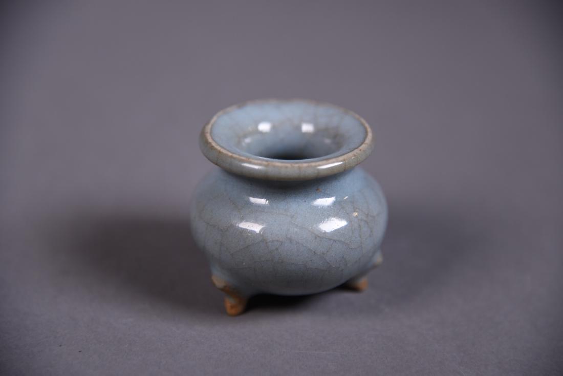 A Jun Tripod Censer Song Dynasty: H: 1.75" in. (4.5 cm.) D: 1.75" in. (4.5 cm.)