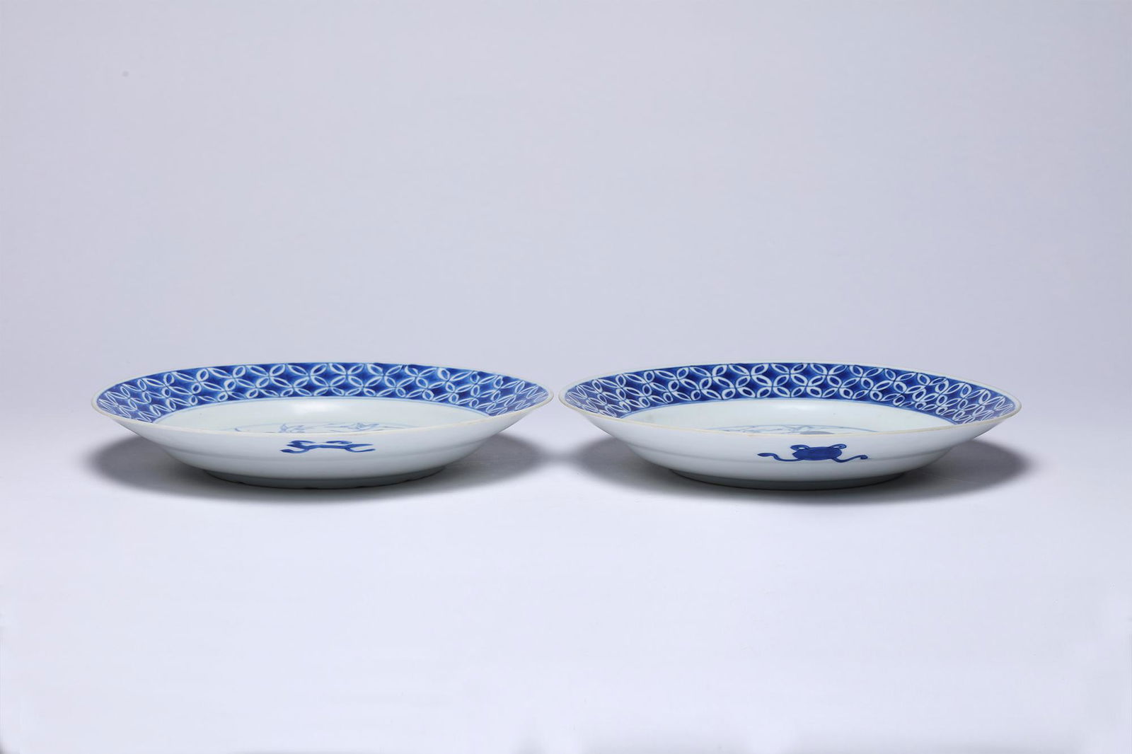 A Pair of Blue and White Birds and Floral Deep Dishes (1 of 5)