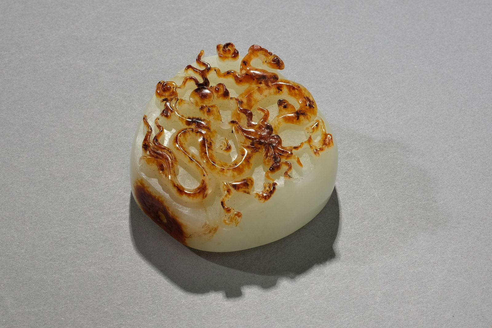 A Carved Hetian Jade Dragon Pendant (1 of 7)