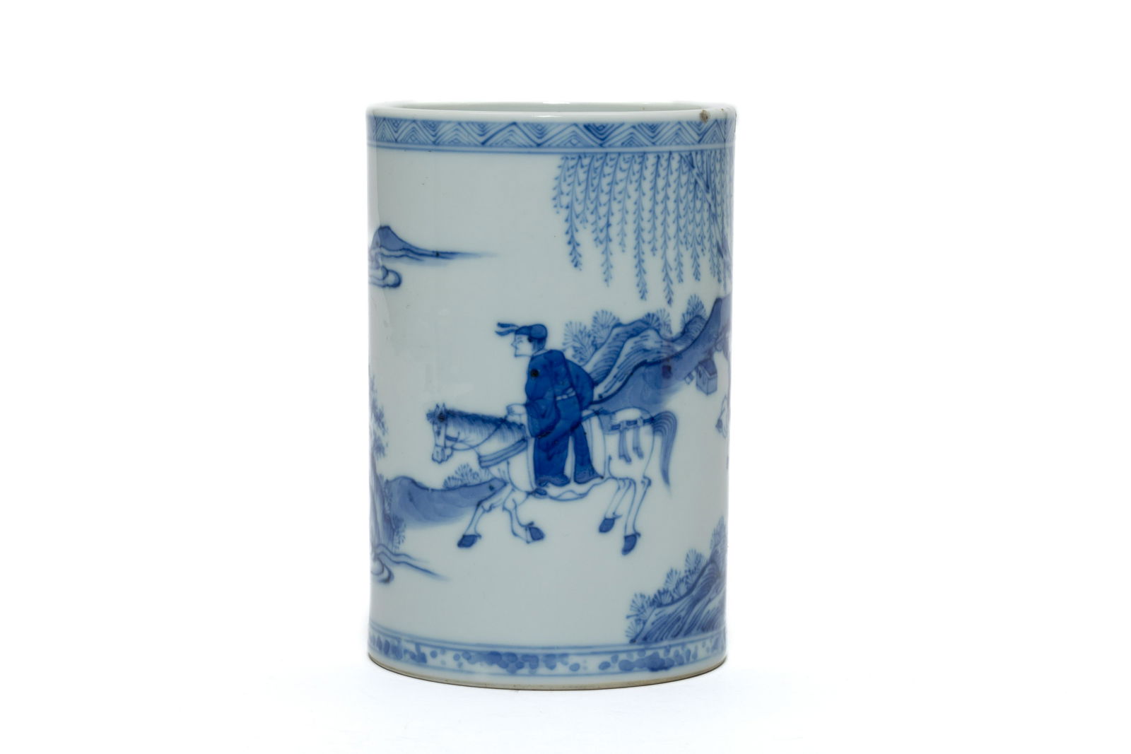 Early Qing Blue and White Brush Container (1 of 9)