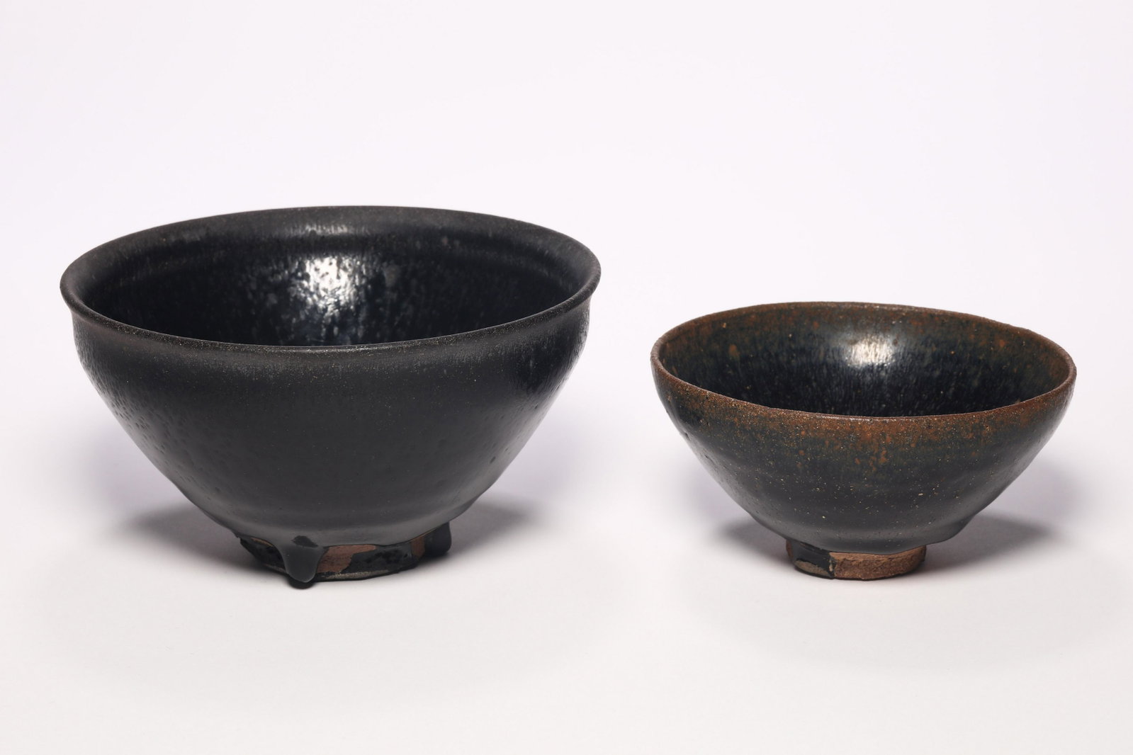 A Group of Two Jian Ware Zhan Bowl: A Group of Two Jian Ware Zhan Bowl. H: 1.9 in. (5 cm) D: 3.5 in. (9 cm)