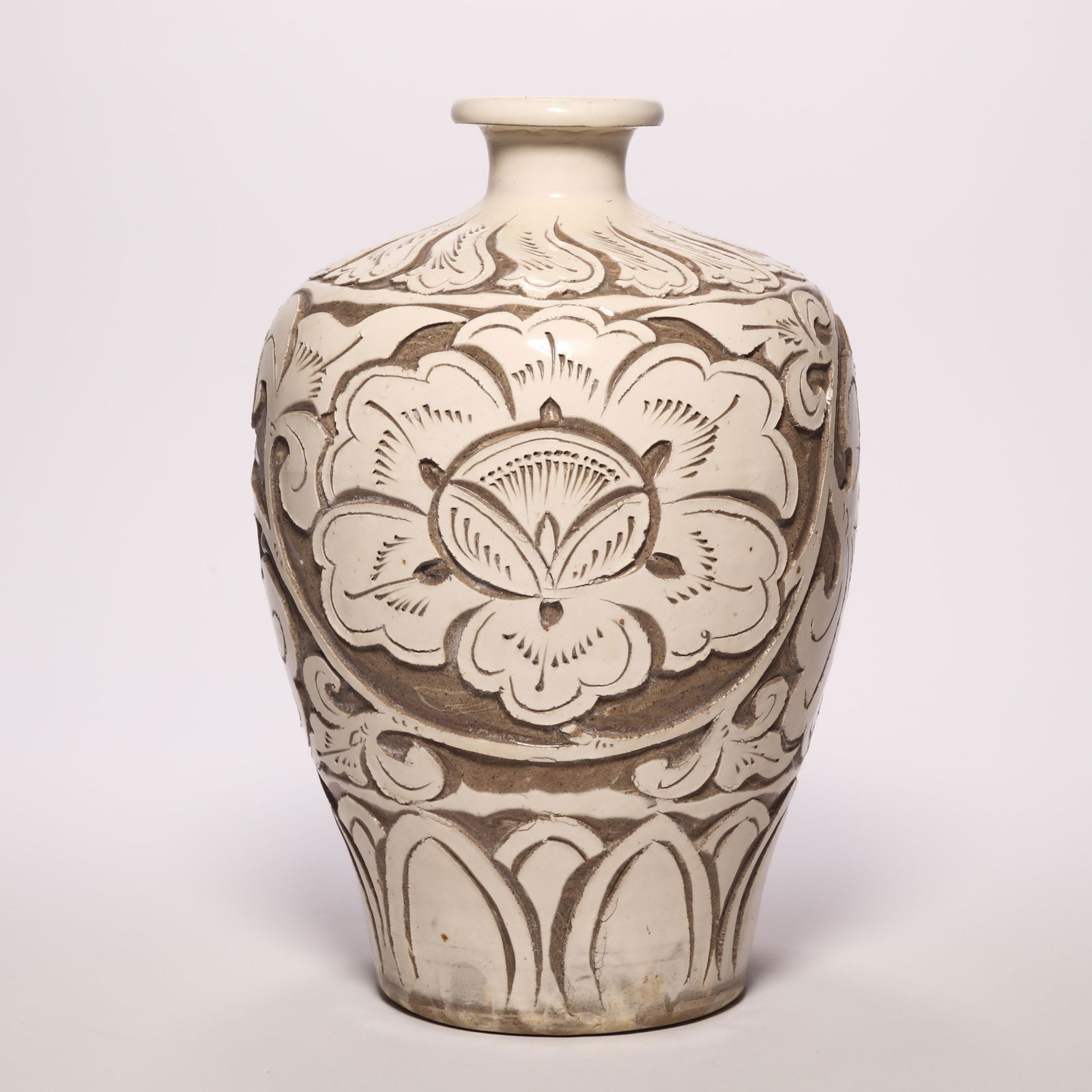 A White Glazed Low Relief Flower Vase (1 of 7)