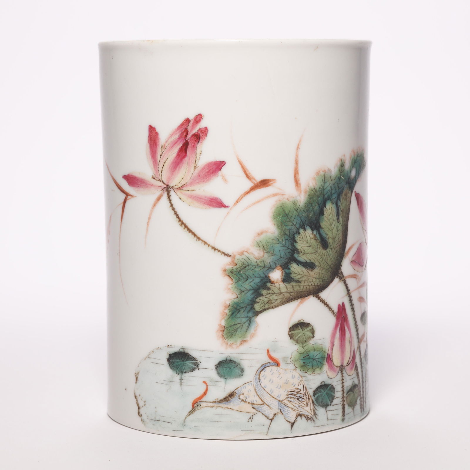 Famille Rose Floral Bitong Brush Pot with Hongxian Mark (1 of 9)