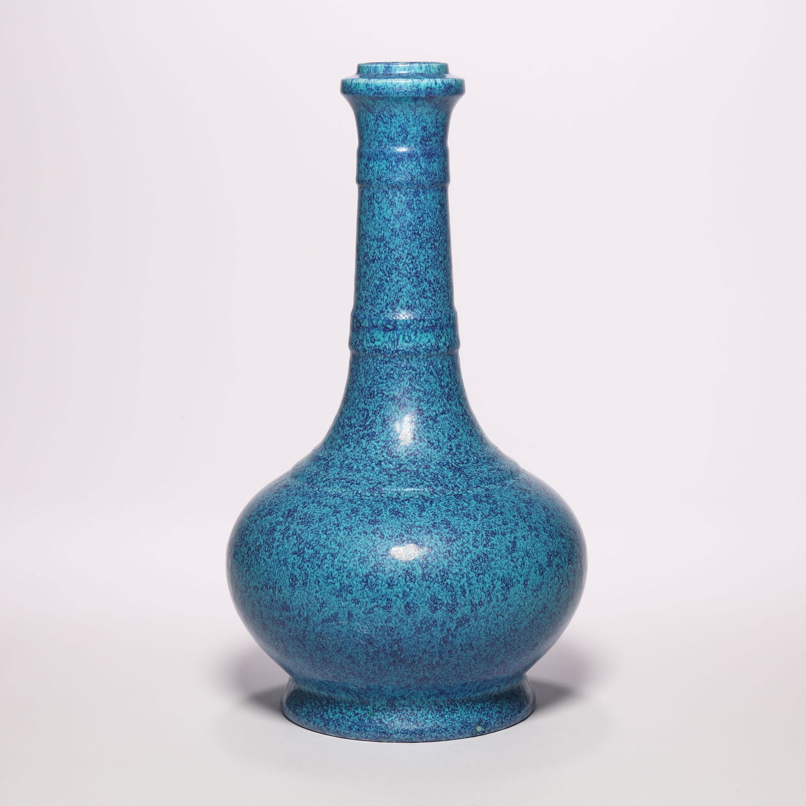 Lu Jun Glazed Long Neck Vase: Lu Jun Glazed Long Neck Vase. H: 10.2 in. (26 cm)