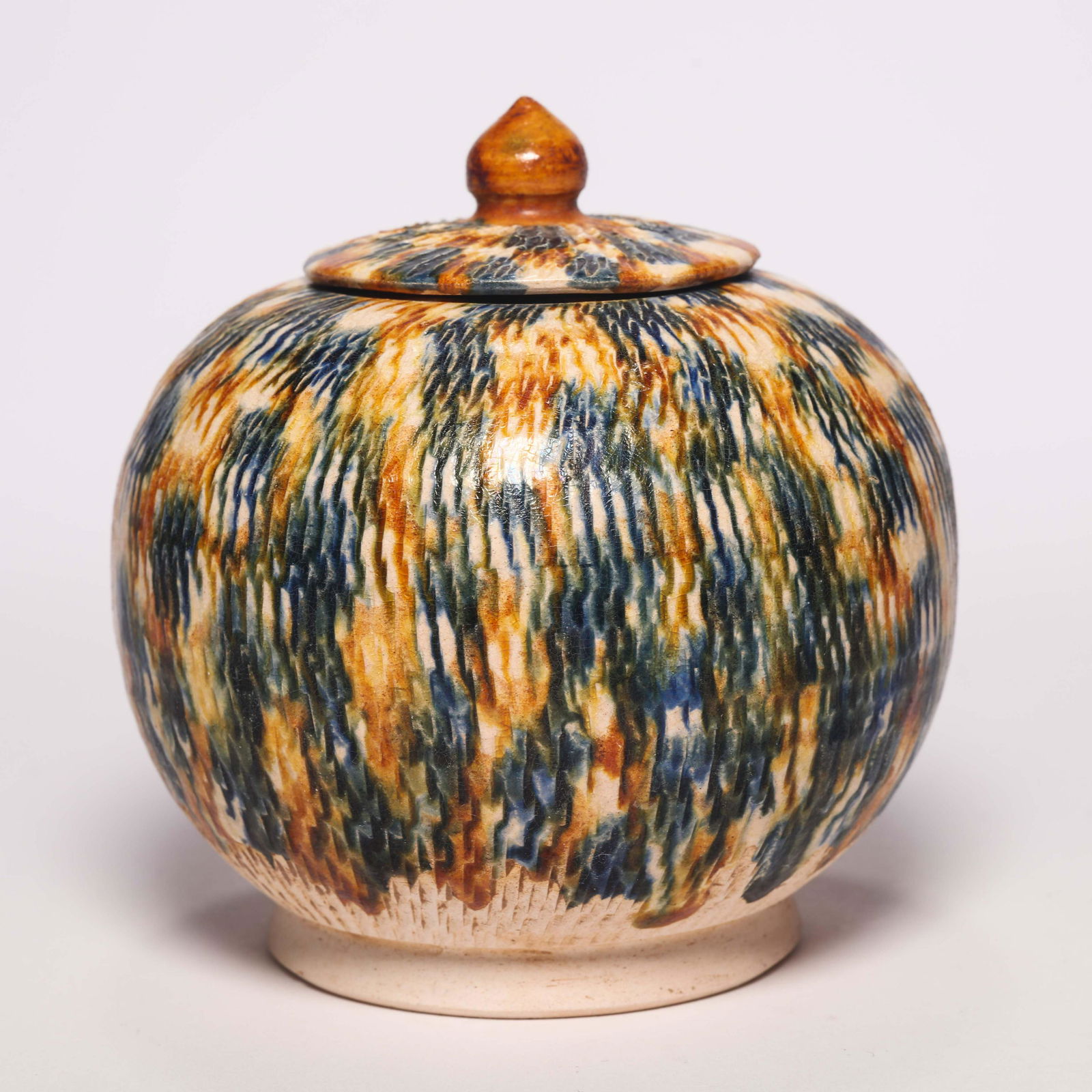 Tang Sancai Apple-Formed Jar with Lid (1 of 7)