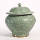 Longquan Low Relief Carved Jar with Lid