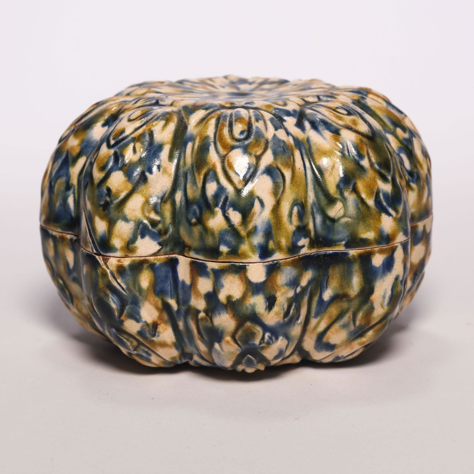 A Sancai-Glazed Melon-Form Powder Box (1 of 9)