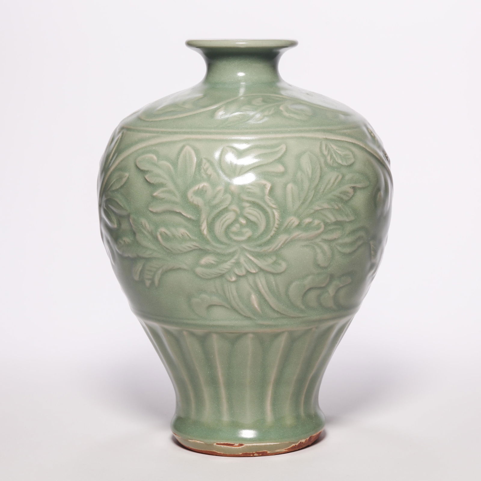 A Yue Ware Carved Flower Meiping Vase (1 of 10)