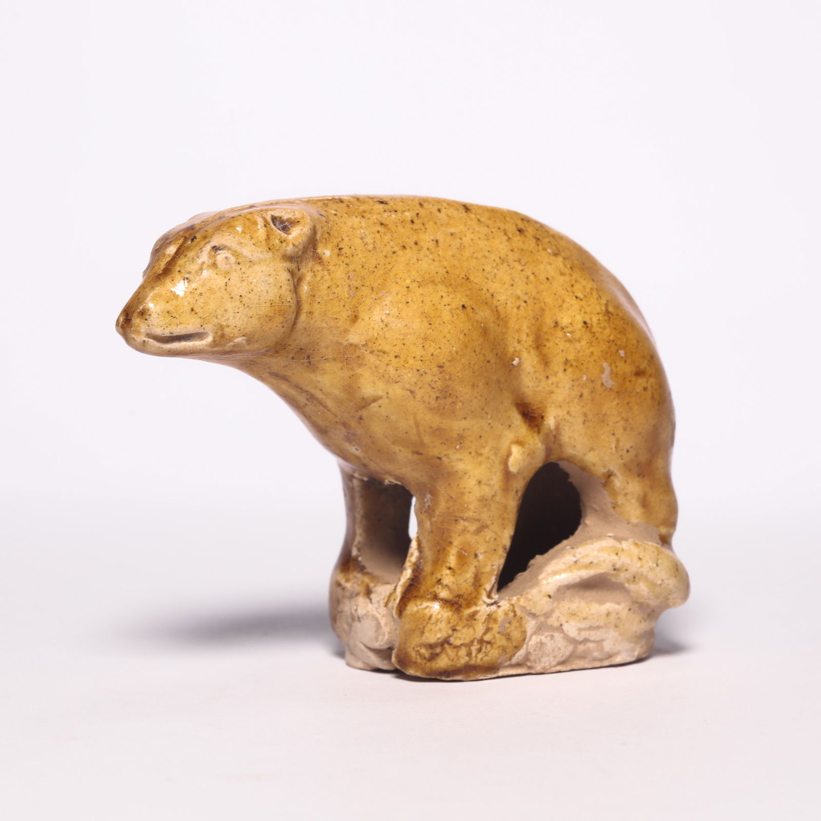 A Sancai Yellow-Glazed Bear Figure (1 of 7)
