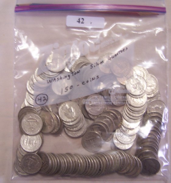 150 WASHINGTON SILVER QUARTERS G/VG