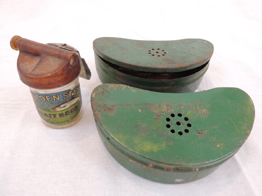 2 Old Pal Containers and Golden State Bait Eggs: 2 Old Pal Containers and Golden State Bait Eggs Container